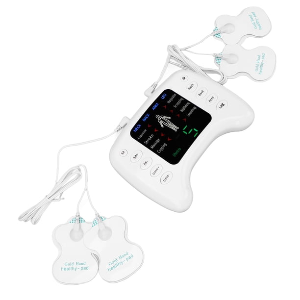Masajeador De Pulso Electrónico Ajustable 15 Engranajes 8 Modos Temporizador Estimulador Muscular De Salida Dual Masajeador De Pulso Para Dolor Muscular Y Articular En El Cuello