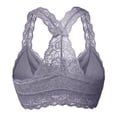thumbnail image 3 of ZNQHFRE Women V Neck Lace Crop Vest Bra Wirefree Soft Lingerie Underwear Without Chest Pad Grey XL, 3 of 3
