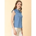 thumbnail image 4 of INSPIRE CHIC Camisas De Trabajo Con Mangas Casquillo Para Mujer, Blusas Con Botones Y Cuello Vuelto Azul claro XL, 4 of 6