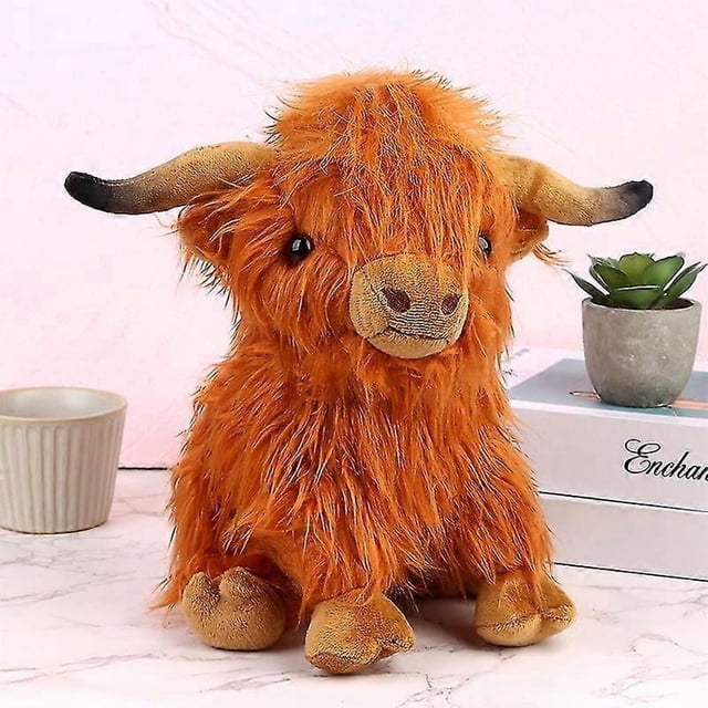 Simulation Highland Cow Animal Plush Doll Soft Stuffed Highland Cow Plush Toy