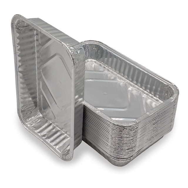 25 Fiambrera desechable de papel de aluminio Caja de embalaje para barbacoa Caja de lata rectangular para llevar Fiambrera de comida rápida JAMW Sencillez