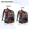 thumbnail image 3 of Picia Colorful Flower Dog A Printed Canvas Daypack - Stylish and Durable Vintage Compact Backpack - Class, Work, Travel, or Laptop Bookbag,Organized Compartments-Small, 3 of 6