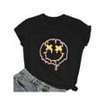thumbnail image 2 of Avanova Womens Graphic Letter Print Short Sleeve T-Shirts Crewneck Casual Summer Cute Tees Tops, 2 of 7