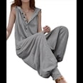 thumbnail image 3 of Mono con Botones y Capucha para Mujer, Sin Mangas, con Bolsillos Gris L, 3 of 6