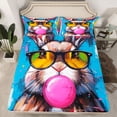 thumbnail image 2 of Homewish Cute Bunnies Lover Twin Sheet Sets for Kids, Kawaii Art Rabbit Twin Fitted Sheet, Modern Fashion Flat Sheet, Luxury Bedroom Decor, 3-Piece, 2 of 7