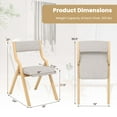 thumbnail image 3 of Costway Folding Dining Chair Set of 2 Wooden Upholstered Modern Linen Fabric Padded Seat, 3 of 8