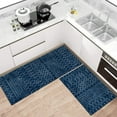 thumbnail image 2 of Kitchen Rugs and Mats Non Skid Washable Set of 2,Boho Moroccan Modern Farmhouse Faded Bohemian Runner Rug with Rubber Backing for Kitchen Decor and Accessories (Dark Blue 17"x47"+17"x30"), 2 of 6