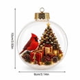 thumbnail image 3 of Glowing Christmas Diorama Ornament, 3D Red Cardinal Bird Sphere Diorama with LED Lights for Tree Ceiling Window Fireplace Mantel Holiday Home Decor(Red), 3 of 6