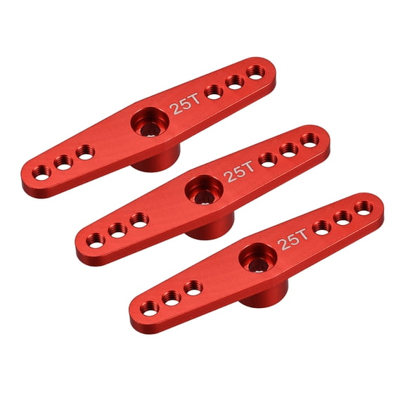 3 Pcs 25T Servo Arms Horn Double Offset M3 Red for Servo Repair Parts Accessories