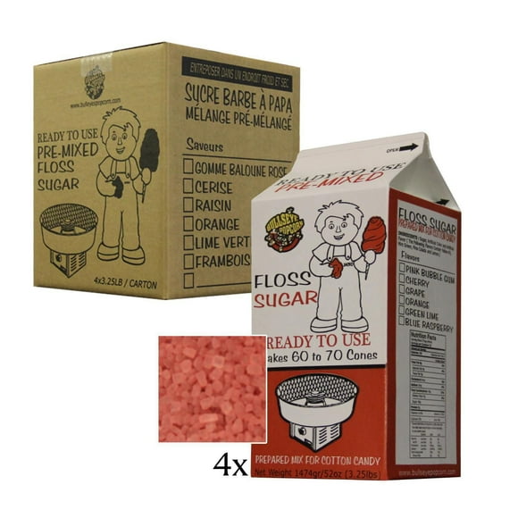 Boite de 4 X 3.25 lbs de Sucre à Barbe à Papa à Saveur de