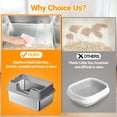 thumbnail image 7 of Garvee 60cm Semi-Closed Cat Litter Box, PP & Stainless Steel Design, 60*40*22CM Grey, 7 of 7