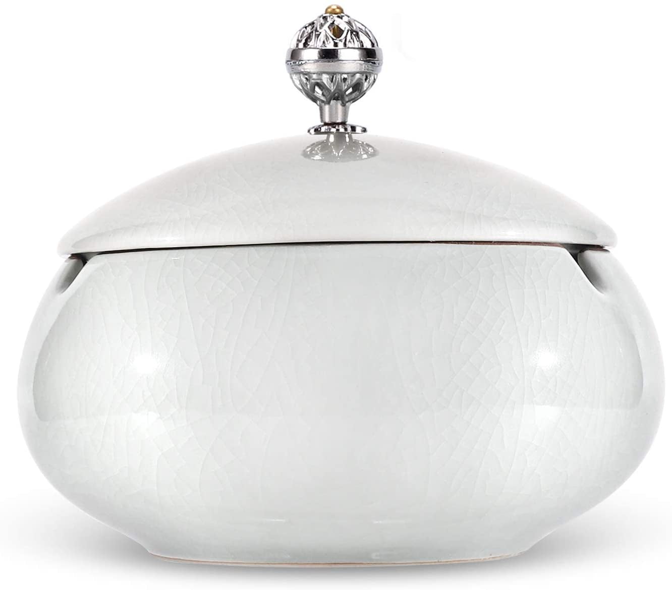 Tatum88 Outdoor ashtray with cover, ceramic cigar ashtray closed anti