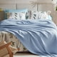 thumbnail image 3 of Manta de cama, 100% algodón, tejido gofrado, tamaño king, azul, 3 of 7