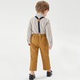 thumbnail image 2 of Vedolay Fall Outfits for Boy Boy Fall Outfits One Shoulder Ruffle Tassel Crop Top Wide Leg Pants Clothes,Beige 4-5 Years, 2 of 5