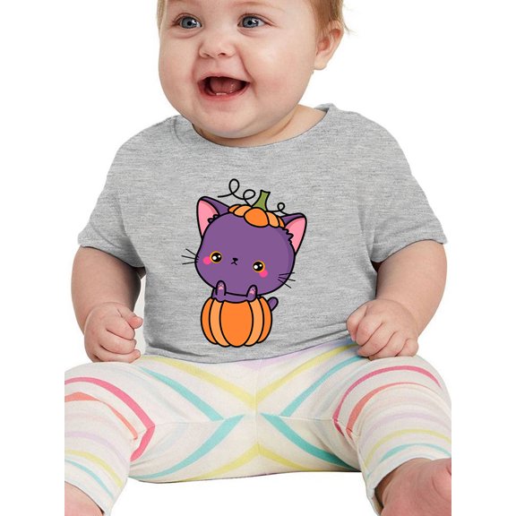 Cute Spookitty In Pumpkin. T-Shirt Infant -Image by Shutterstock,  18 Months