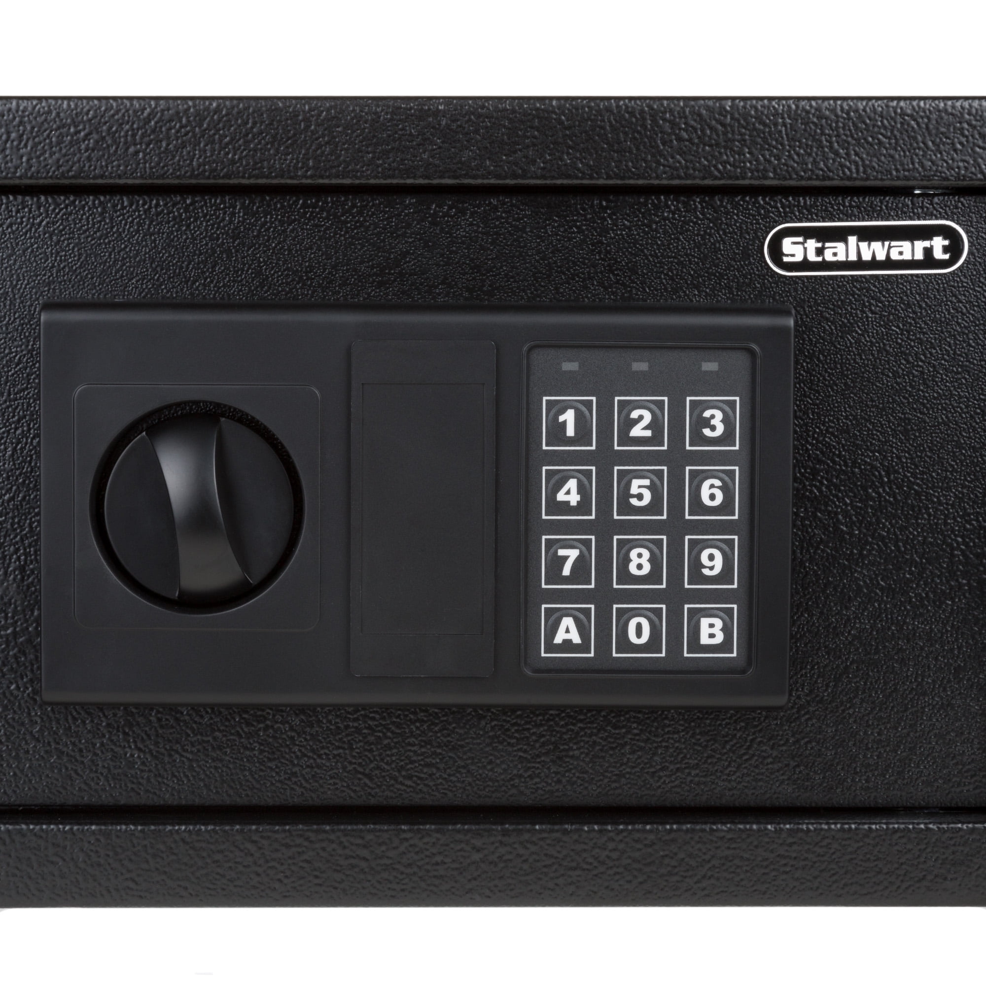 Stalwart Fire Resistant Steel Digital Safe Box with Keypad, Anti-theft Alarm and Manual Override Keys, Black