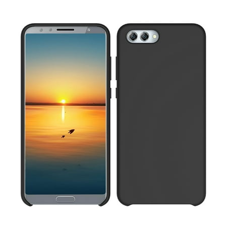 Protective Phone Case Solid Silicone Scrub Feeling Lining Scratch-resistant Anti-fingerprint Oil Proof Full Covered Phone Cover for Huawei Honor View 10(Black)