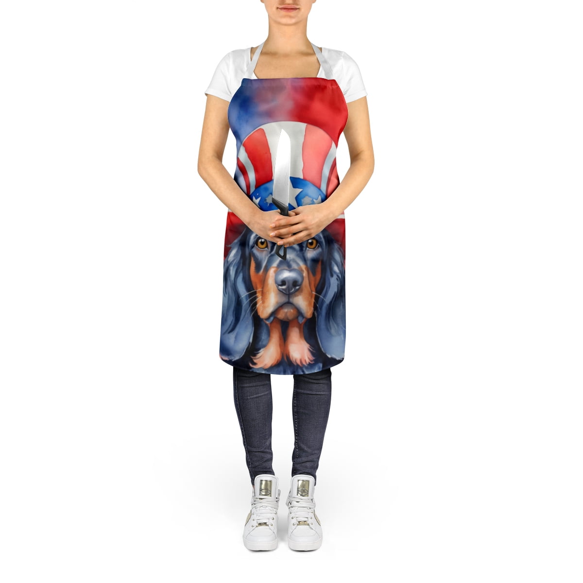 Gordon Setter Patriotic American Apron 27 in x 30 in