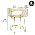 thumbnail image 2 of mDesign Steel Side/End Table Nightstand with Storage Shelf Basket - Soft Brass, 2 of 6