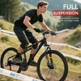 thumbnail image 3 of SPPTTY 26" Mountain Bike,Full-Suspension 21 Speed Drivetrain, Disc Brakes,Bicycle for Men Women Black, 3 of 10