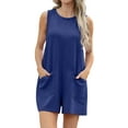 thumbnail image 2 of Cueply Women's Romper Summer Short Overalls Sleeveless Casual Jumpsuits Round Neck Loungewear Tank Tops Loose Fit with Pockets, 2 of 7