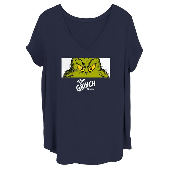 Junior's Dr. Seuss Grinch Eyes Graphic Crop T-Shirt