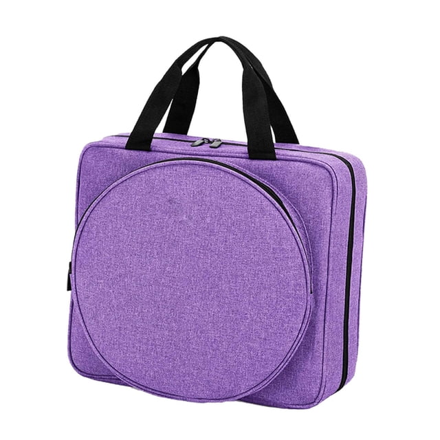 Herramientas de tejido de almacenamiento de hilo Bag Fashion Fashion Portable Double Mandles Accesorios Bolsa Organizador de costura para viajar a Púrpura