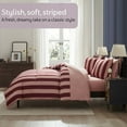 thumbnail image 2 of Virtu Twin Comforter Set, Striped Twin Size Comforter Set, 5-Pc All Season Bedding Comforter Set, Pink, 2 of 8