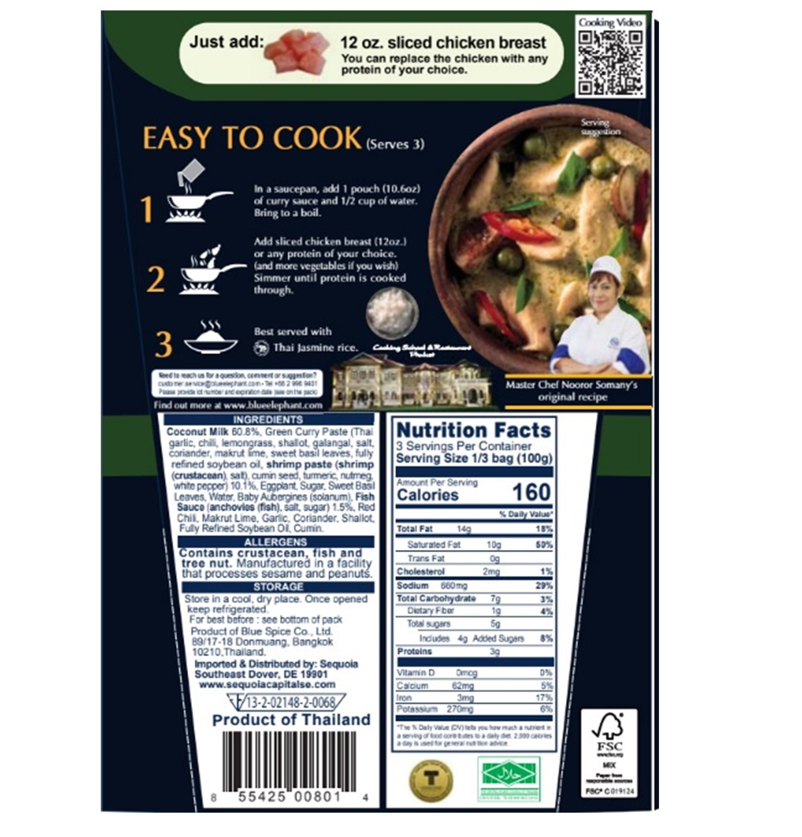 (2 pack) Blue Elephant Green Curry Sauce