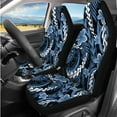 thumbnail image 2 of Jeiento Polynesia Flower 14 PCS Car Seat Cover Set Steering Wheel Cover Seat Belt Strap Pads Cup Coasters Armrest Cover Pad Headrest Covers Key Ring Automobile Accessory Decor, 2 of 7