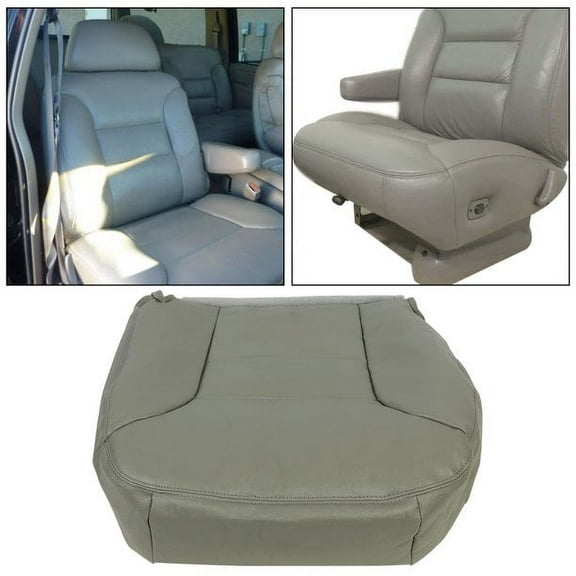 Kojem Passenger Side Bottom Seat Cover for 1995 1996 1997 1998 1999 Tahoe Suburban Artificial / Synthetic Leatherette Pewter Gray
