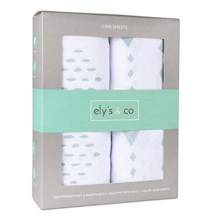 UPC: 0857231008011 | Ely s & Co Infant/Toddler Diamond Cotton Fitted Sheets Crib Green 2-Pieces