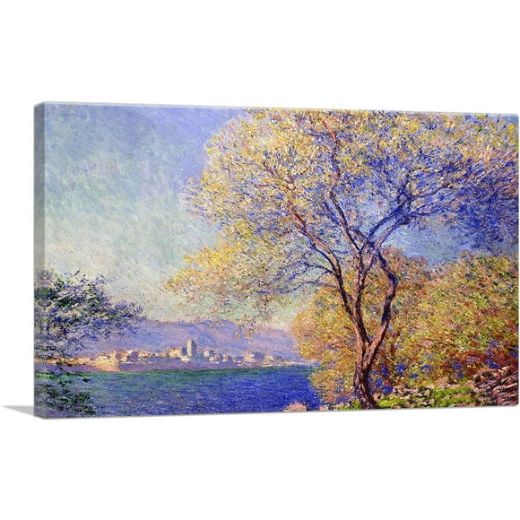 ARTCANVAS Antibes Seen from the Salis Gardens Canvas Art Print by Claude Monet - Size: 12" x 8" (0.75" Deep)