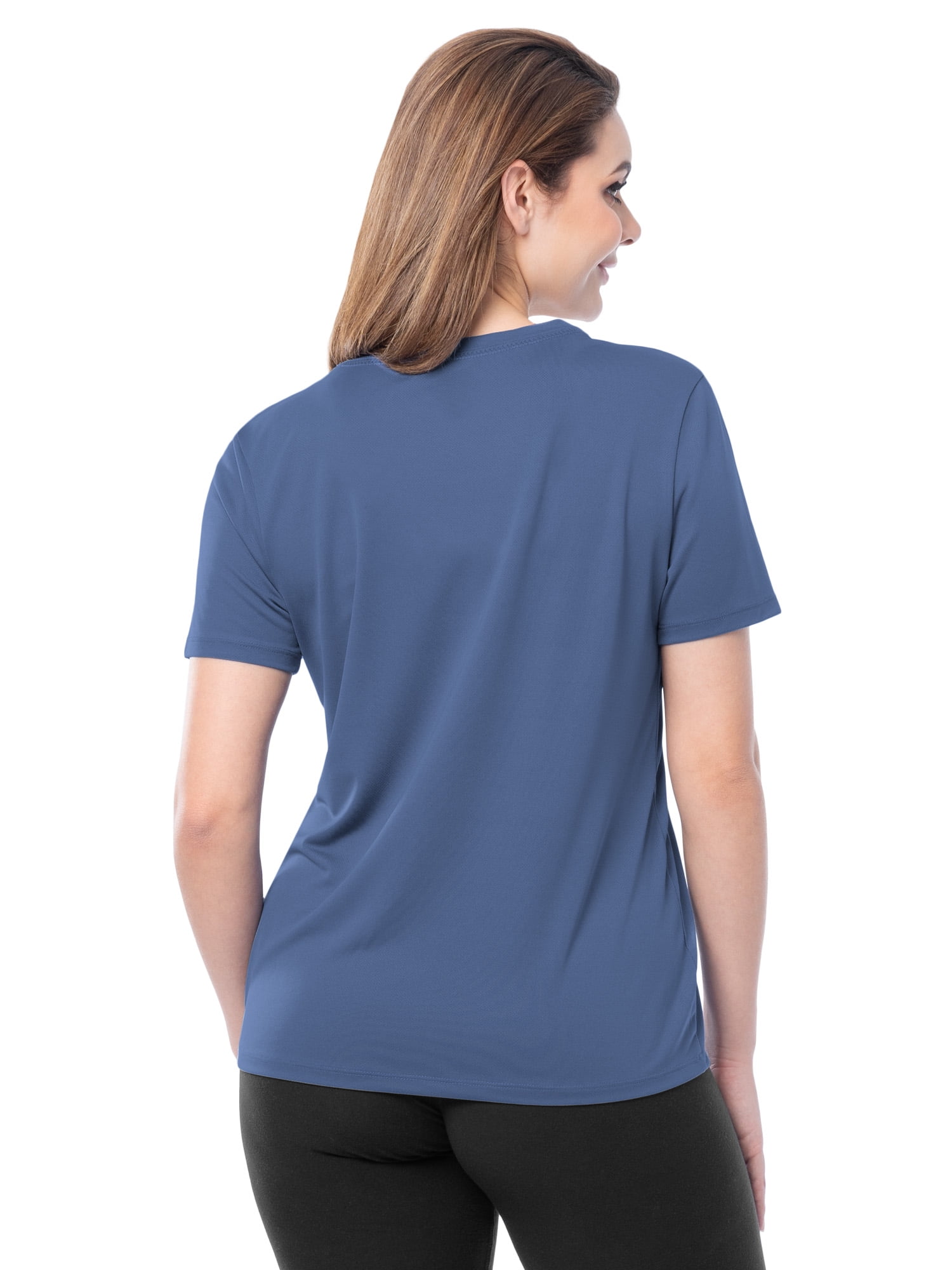 Athletic Works Women's Active Texture Knit V-Neck Tee, Sizes XS-XXXL