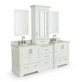 thumbnail image 3 of Ariel Stafford 85 In. Double Oval Sink Vanity Set With 1.5 In. Carrara White Marble Countertops In White, 3 of 11