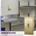 thumbnail image 2 of ENERLITES Toggle Light Switch Metal Wall Plate, Stainless Steel Switch Cover, Corrosion Resistant, Standard Size 1-Gang 4.50" x 2.76", 7711-BB-2PCS,Stainless Steel 201, Brushed Brass, Gold, 2 pack, 2 of 6