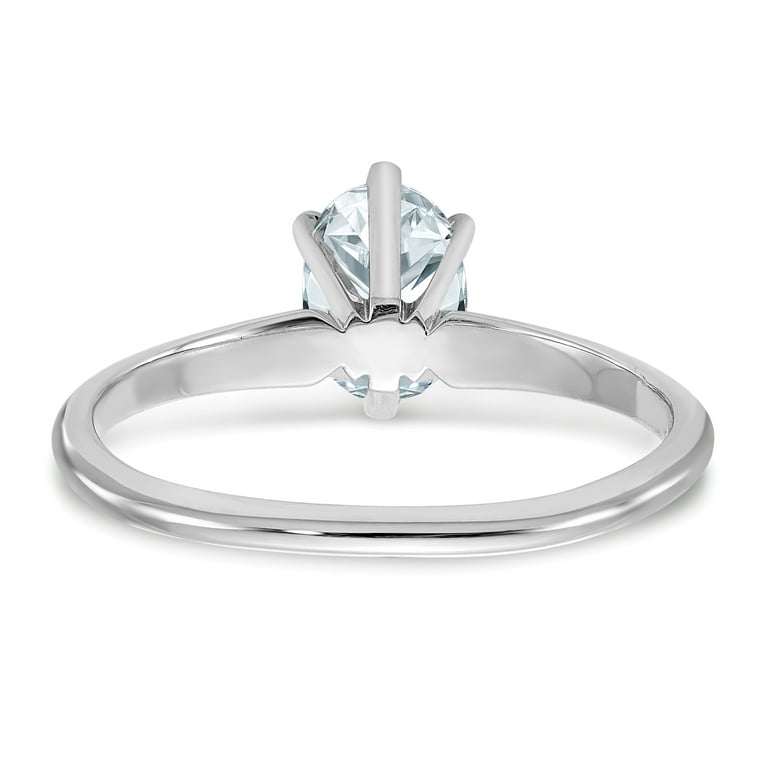 14k White Gold 7x5mm Oval 1 CT D E F Pure Light Moissanite Solitaire Engagement Ring 14k White Gold 7x5mm Oval 1 CT D E F Pure Light Moissanite Solitaire Engagement Ring