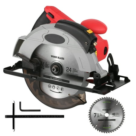 

OWSOO 12A 5500RPM Corded Circular Saw with 7-14 Circular and Guide Max Cutting Depth 2.45 (90°) 1.81 (45°) for Wood and Log Cutting