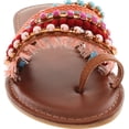 thumbnail image 4 of Top Moda Women's Flat Bohemian Tribal Style Sandal with Fringe and Faux Stones, 4 of 4