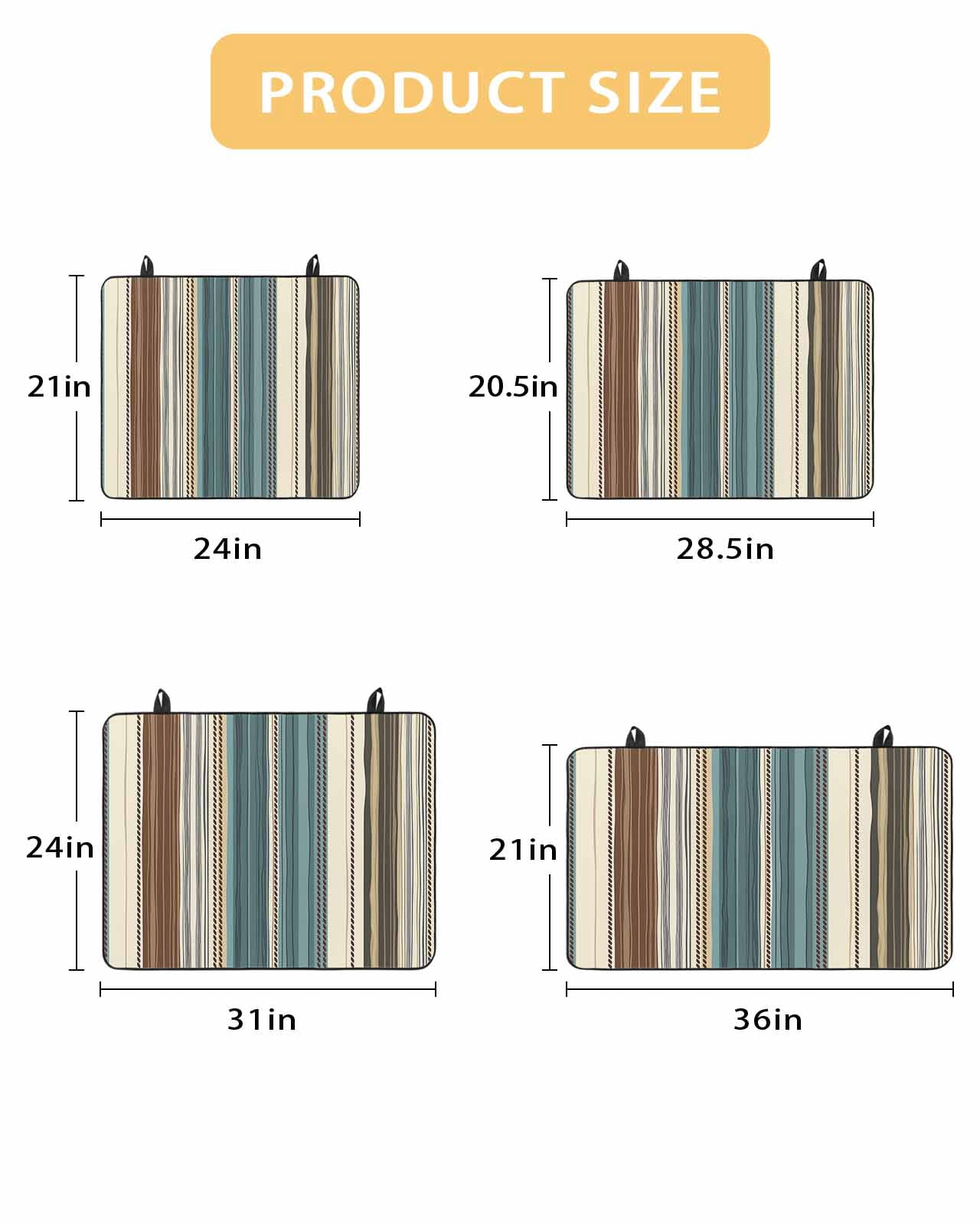 nqOlkjepod Large Induction Cooktop Protector Mat 36"x21", Teal Boho Stripes Stove Top Covers for Electric Stove, Modern Bohemia Brown Beige Texture Stove Burner Cover Mats, Glass Top Stove Cover