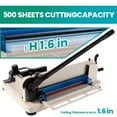 thumbnail image 4 of Stack Paper Trimmer, Heavy Duty 12" Guillotine Paper Cutter, 500 Sheet Capacity, Double Safety Protection, Solid Steel with HSS Blade, High Speed Steel for Office, Industrial Commercial Trimmer, 4 of 10