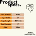 thumbnail image 4 of PSBM Silver Duct Tape 2" x 60 Yards 48 Rolls 10 Mil Waterproof Repair Tape for Fast Sealing and Box Mending, 4 of 9