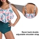 thumbnail image 4 of Traje de baño para mujer, bikini de cintura alta con volantes, traje de baño con cintura alta, traje de baño estampado con volantes, verde XL, 4 of 5
