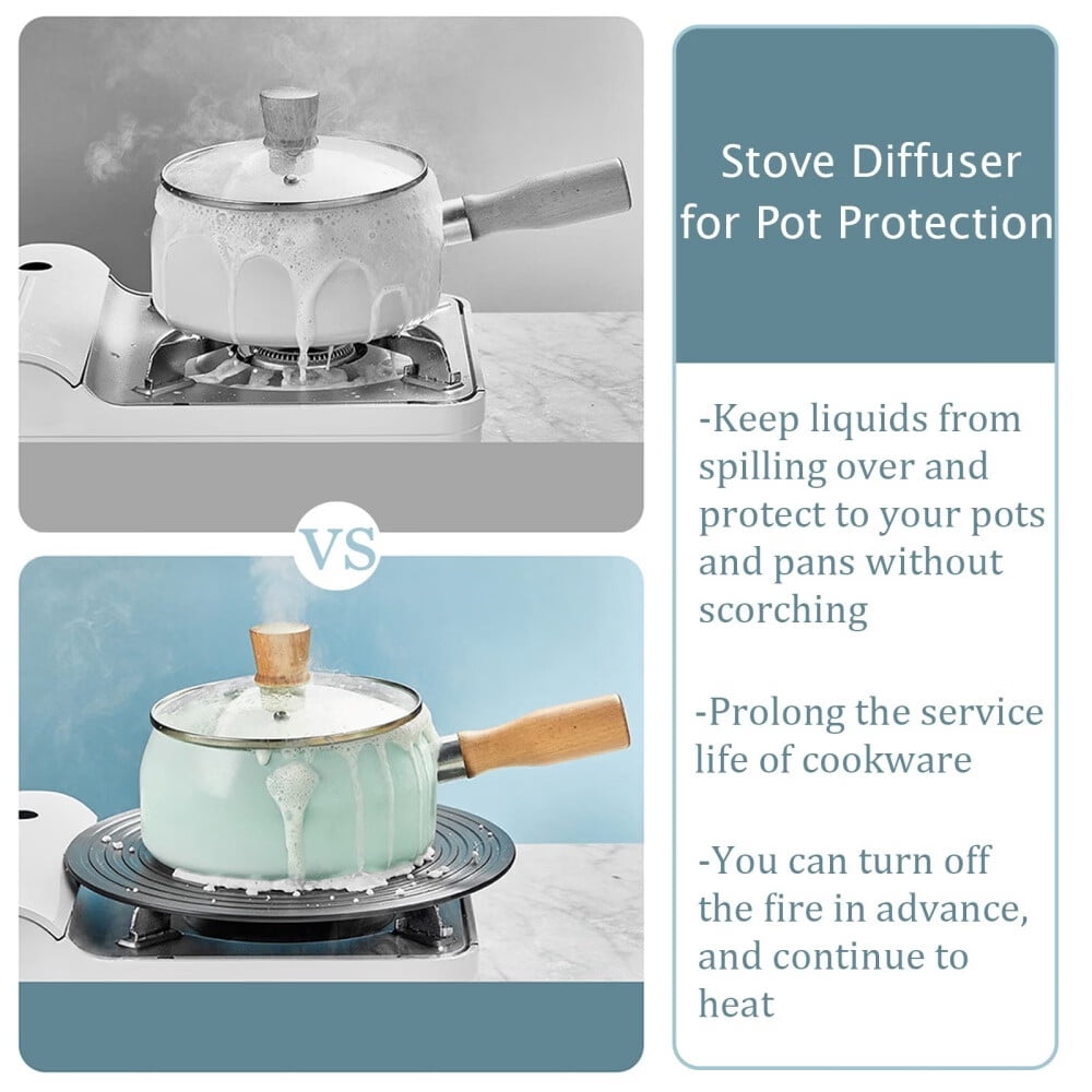 Gas Stove Diffuser Set of 2,9.3'' & 11'' Range Heat Diffuser Plate,Aluminum Gas Reducer Flame Guard Simmer Ring Plate,Round Fast Defrosting Tray,Protects Pot Cookware Accessories