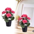 thumbnail image 2 of Artificial Begonia Flower in Pots, Small Fake Plants for Indoor Bathroom Office Desk Shelf Outdoor Decor, Realistic Faux Potted Plants Cute Decorative Silk Plants, 2 of 9