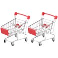 thumbnail image 2 of 2pcs Mini Shopping Cart Toys Funny Simulation Trolley Sundries Storage Baskets, 2 of 4