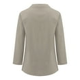 thumbnail image 7 of Womens Blouses Summer Solid Color Stank Long Sleeve Button Loose Smock Tops Holiday-Wear, 7 of 7