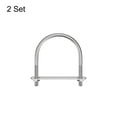 thumbnail image 3 of Unique Bargains Rond U-Bolts 2 Ensembles 53mm (2,09 ') Largeur Intérieure 71mm Longueur M6 304 Acier Inoxydable avec Rondelles d'Écrous et Plaques, 3 of 5