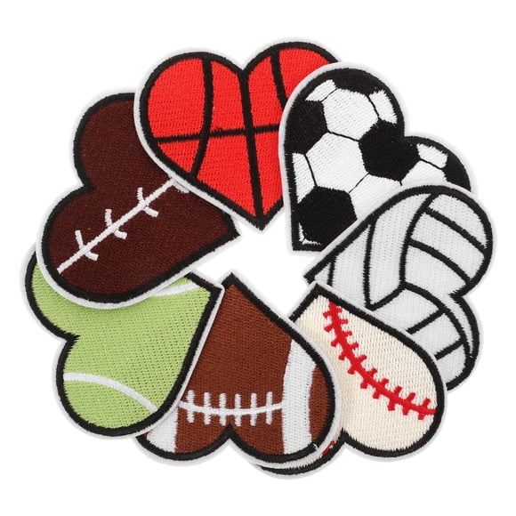 7 parches con forma de corazón para bordar ropa, coser y decorar, para agujeros en chaquetas vaqueras, reparar y balones deportivos.