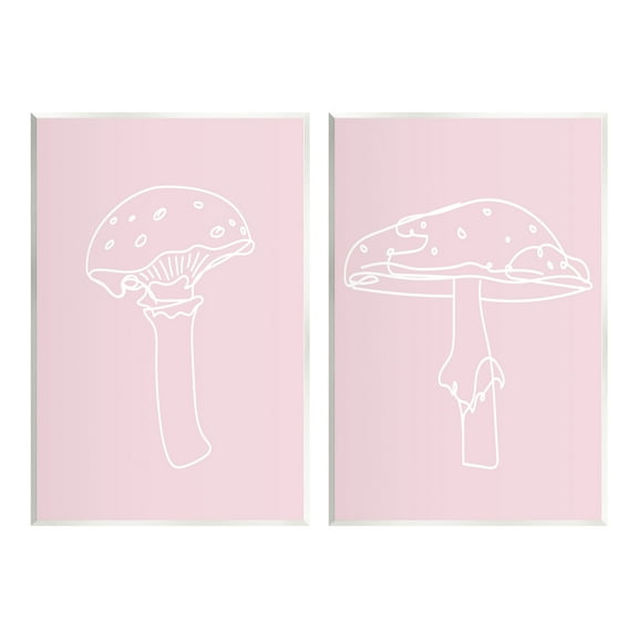 Stupell Industries Pastel Mushroom Doodles Botanical & Floral Painting Unframed Art Print Wall Art, 10 x 15, Set of 2